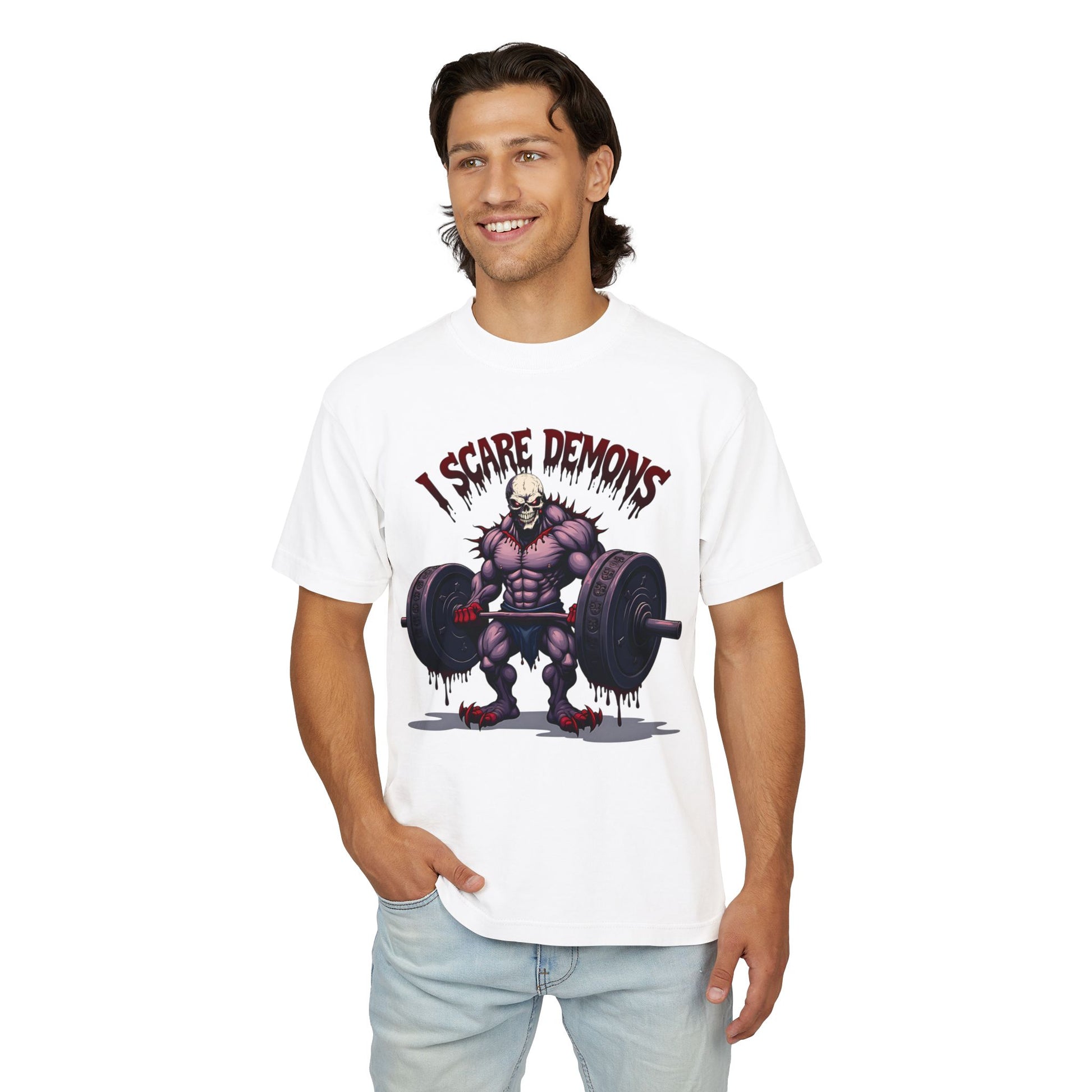 'I Scare Demons' - Heavy Boxy Graphic Tee