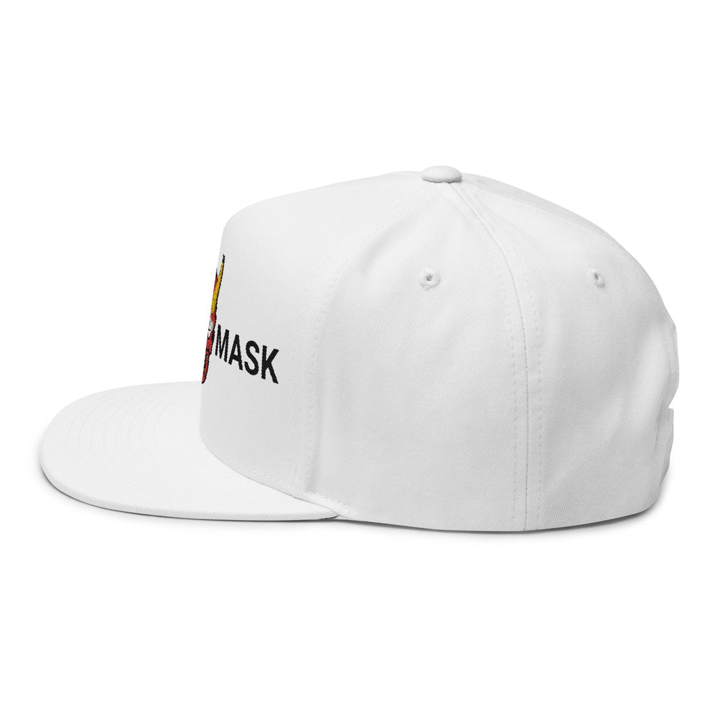 Oni-Mask Flat Bill Cap -  Embroidered Snapback Hat