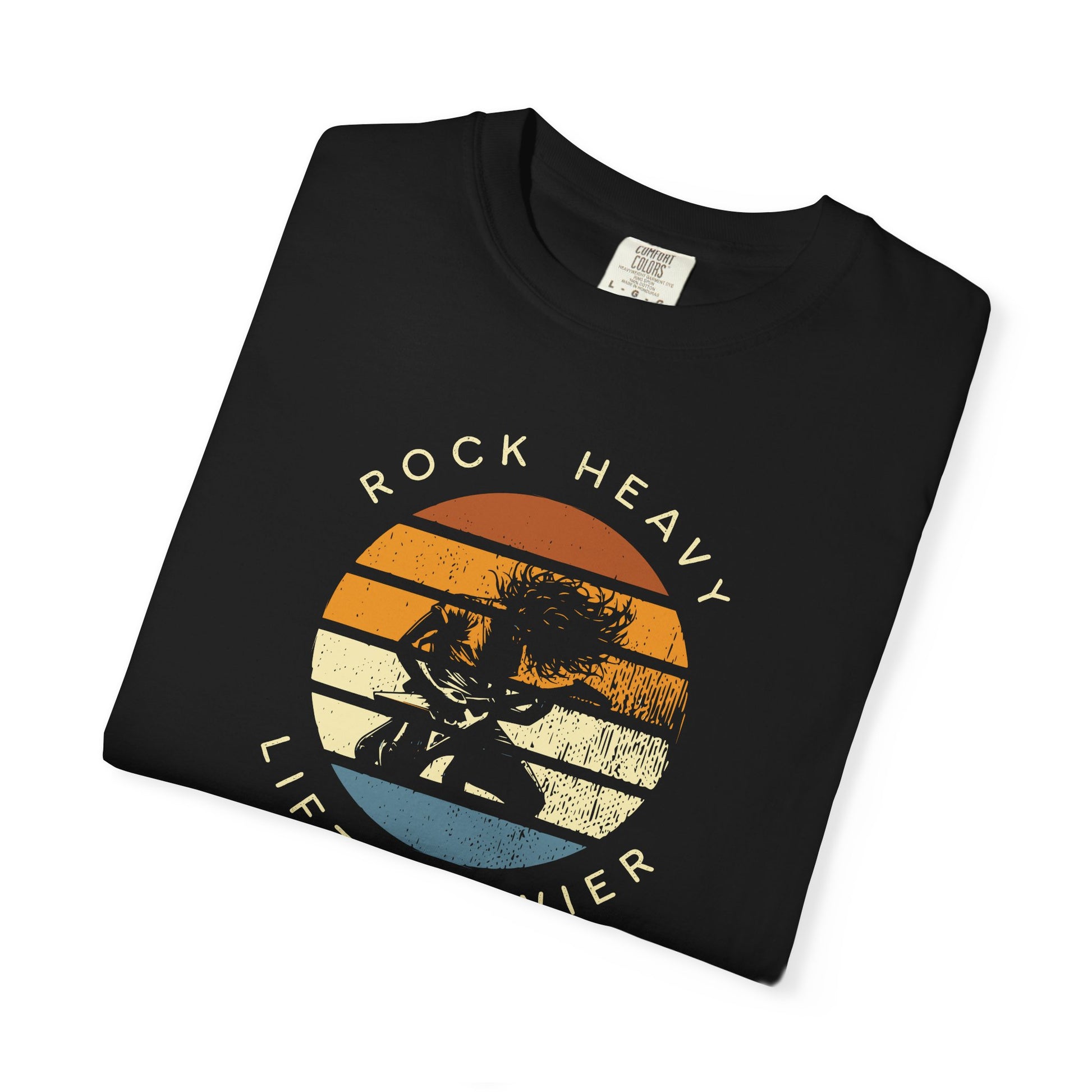 'Rock Heavy Lift Heavier' - Round Neck Graphic Tee